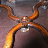 Louis XIII writing table in walnut, turned baluster x-shaped legs.