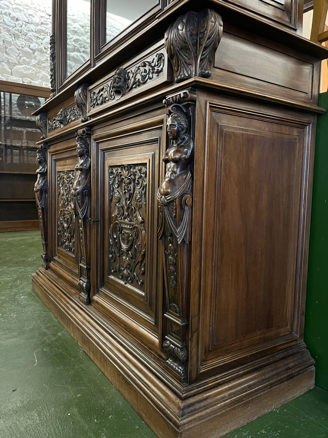 Pair of glass-fronted library cabinets