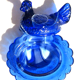 Box slurry hen on her nest, cobalt blue opaline salt shaker, vallérysthal