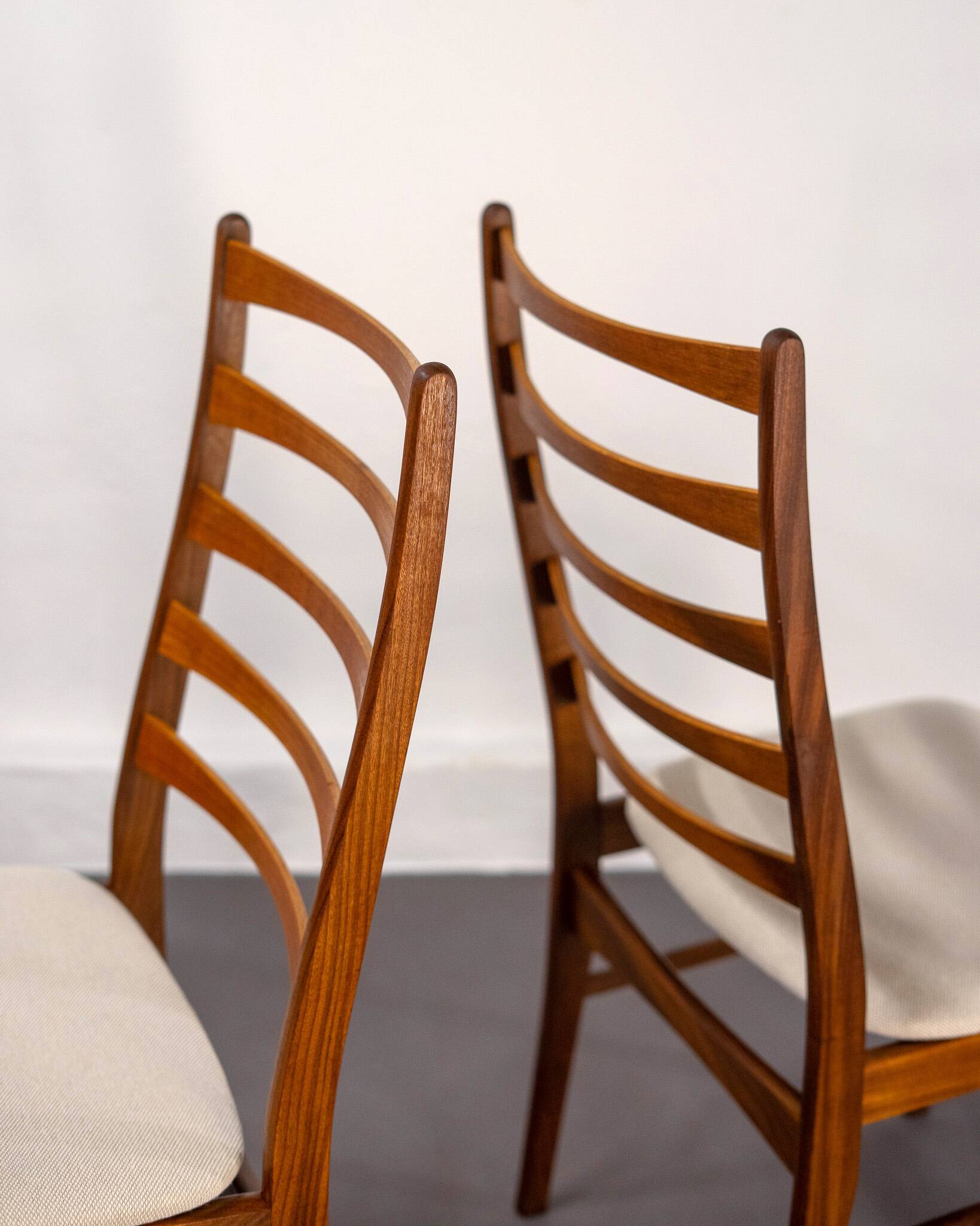 Set of 2 Danish Dining Chairs made of Teak and Beige Upholstery, circa 1960