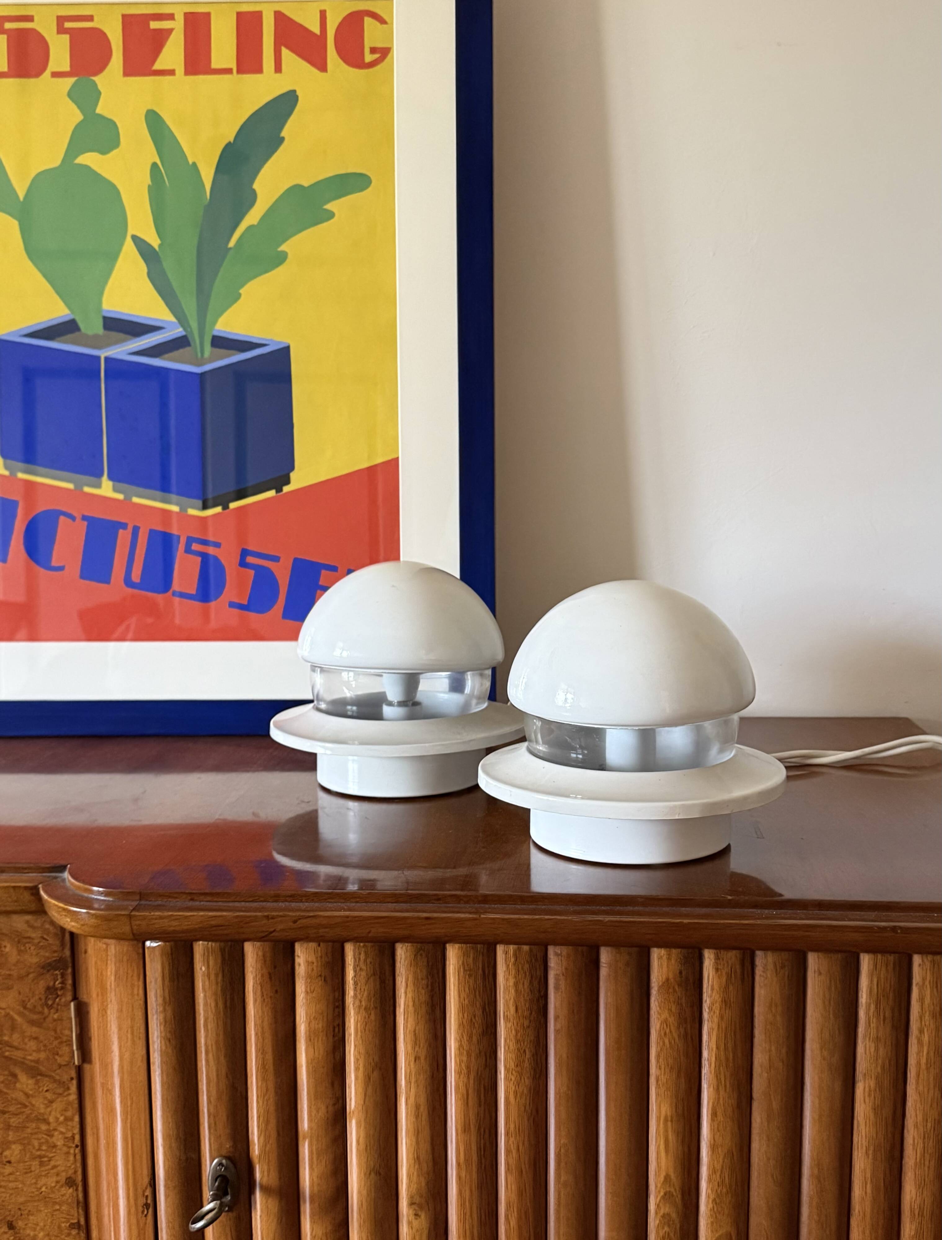 Ensemble de 2 lampes de chevet de style spatial, Italie, 1970