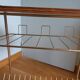 Table trolley for vinyls or magazines in gold metal and formica