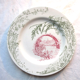 Flat art deco plate in Lunéville porcelain: fluvial model