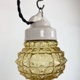 Vintage White Porcelain Pendant Light, 1970s