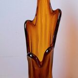 Amber glass vase 70s