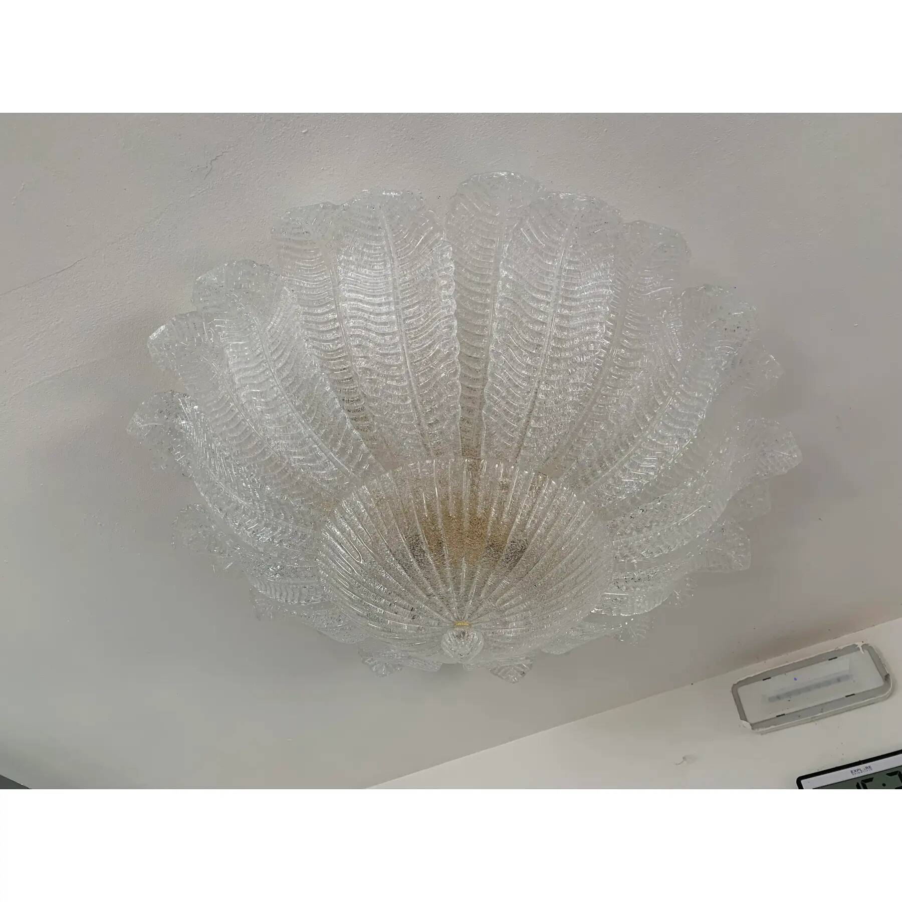 Impressive Italian Murano Glass Sputnik Flush-Mount Chandelier
