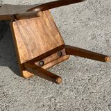 Sculptural high-back chair in solid olive wood, France, 1960s