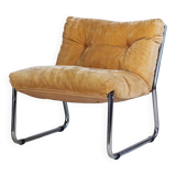 Vintage "Pixi" style armchair in velvet and chrome, 1970