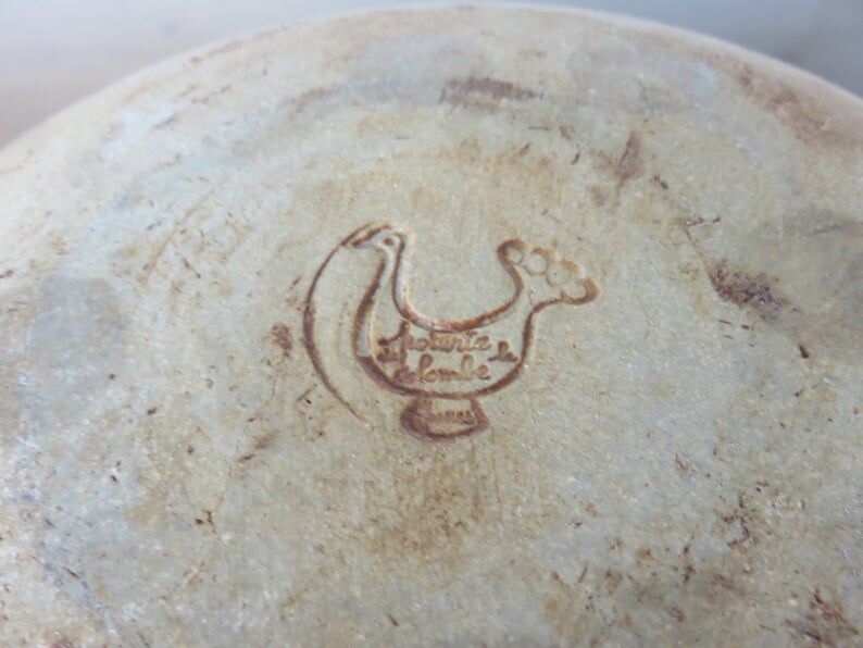 "Pottery of the Dove" dish in sandstone 50 60s
