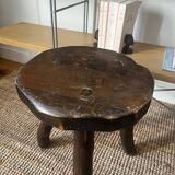 Brutalist wooden tripod stool