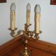 Pair of 3-light bronze Louis XV style table lamps