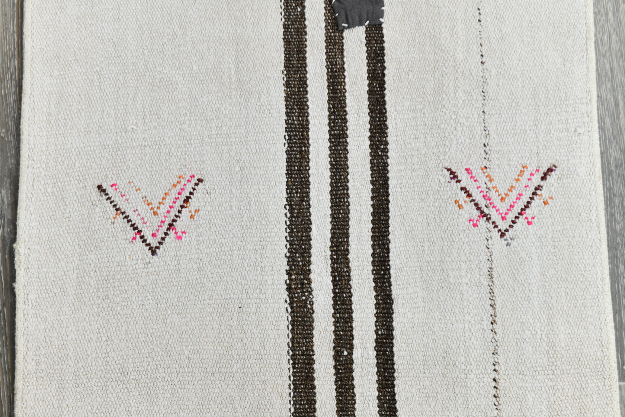 2x8 white brown hemp runner rug 57x260cm