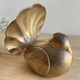 Peacock statuette in vintage brass