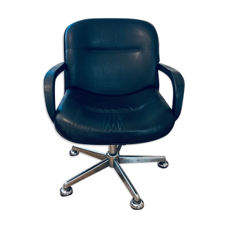 Vintage black leather armchair