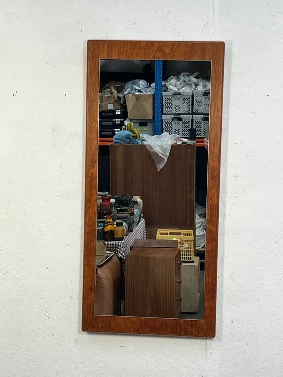 Miroir vintage XL en teck, Scandinavie, années 1970
