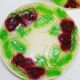 3 old plates in slip decoration strawberries and grapes