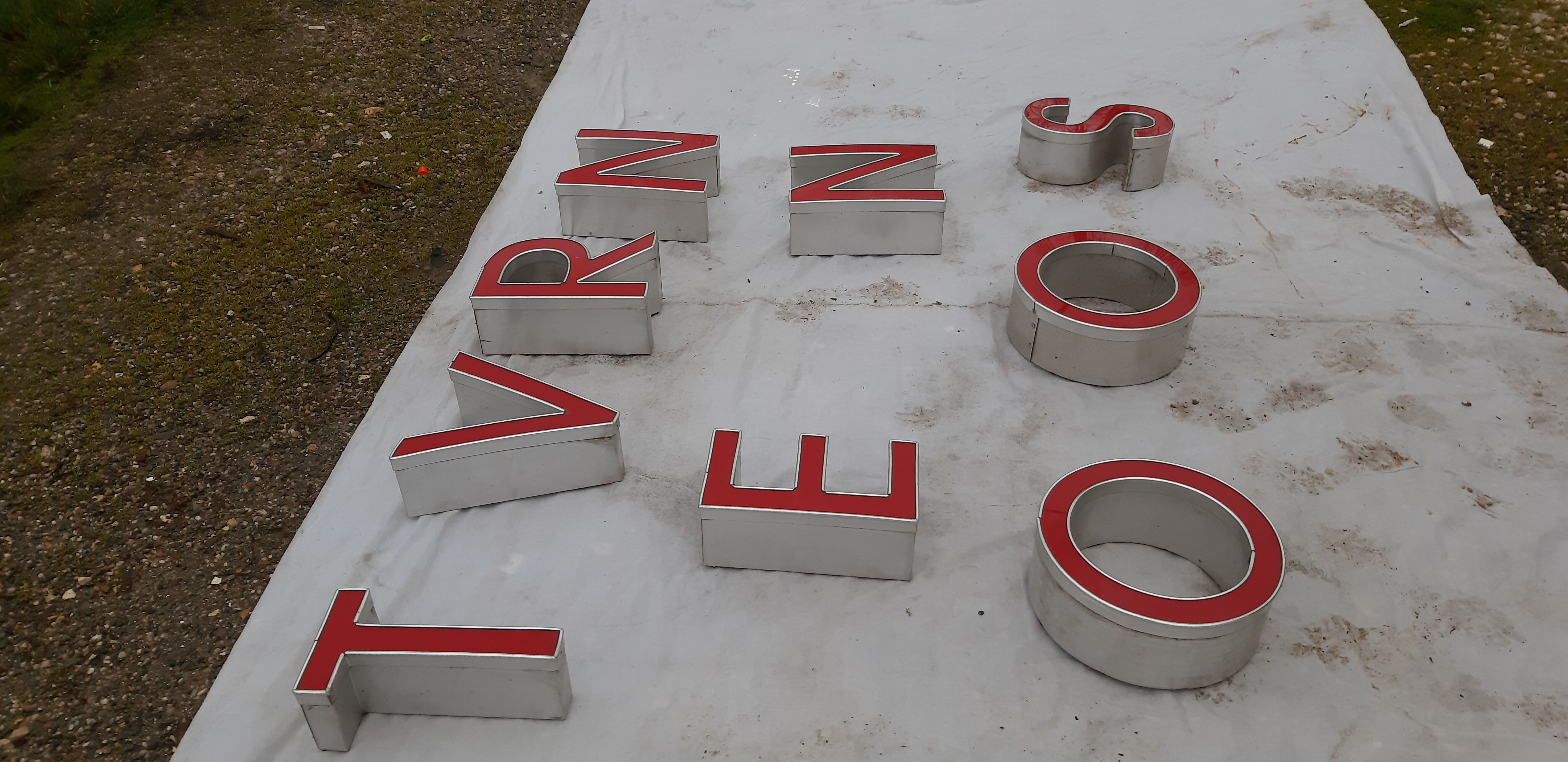 9 luminous industrial letters