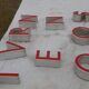 9 lettres industrielles lumineuses