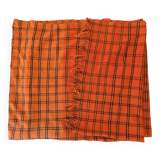 Berber orange checkered blanket - 163 x 333 cm