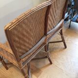 Rattan and wicker bench 1960