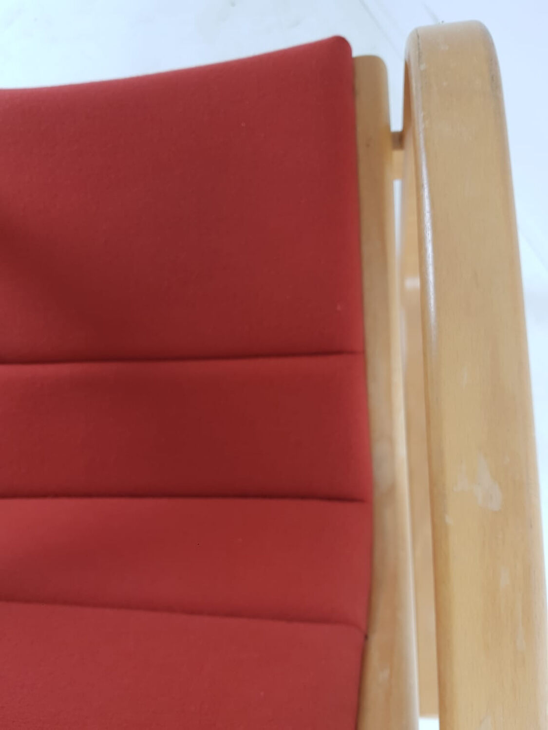 Yngve Ekström Scandinavian armchair orange terracotta wool