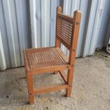 Wooden and cane children's chair