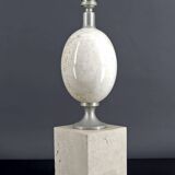 Travertine living room lamp, Maison Philippe Barbier, France, Circa 1960-70