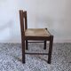 Natural wooden chair, headband backrest, mulched seat