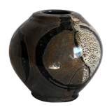 Enamelled sandstone vase