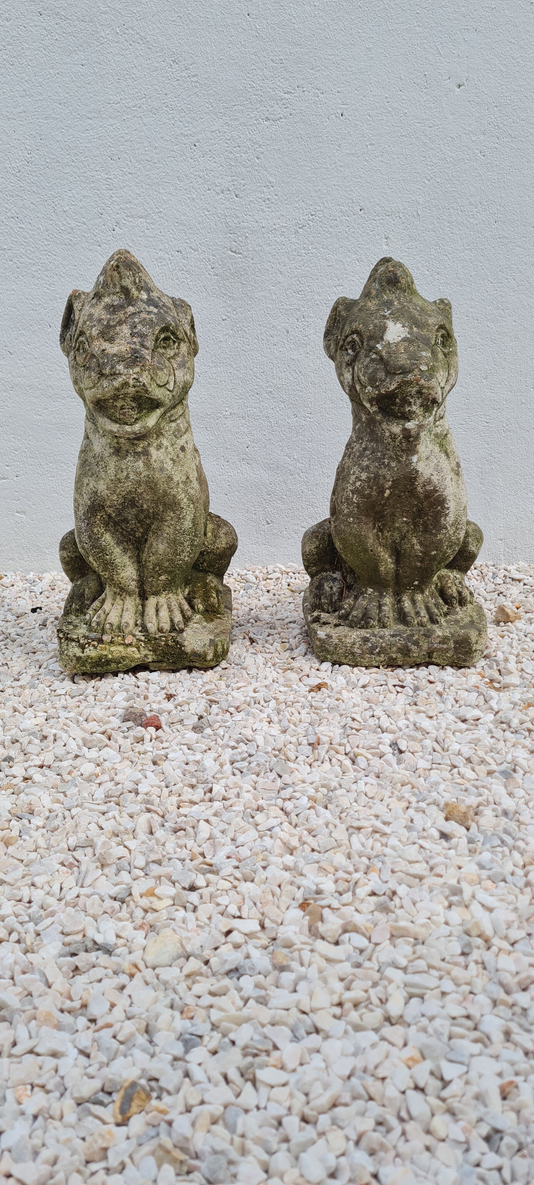 Reconstructed stone garden statues