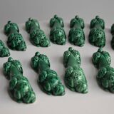 12 green earthenware knife rests