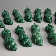 12 green earthenware knife rests
