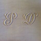 Suite de 22 serviettes de table monogrammées en toile