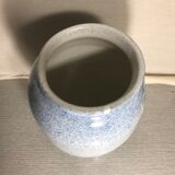 Vase céramique signé jb bleu & blanc style marbre vintage