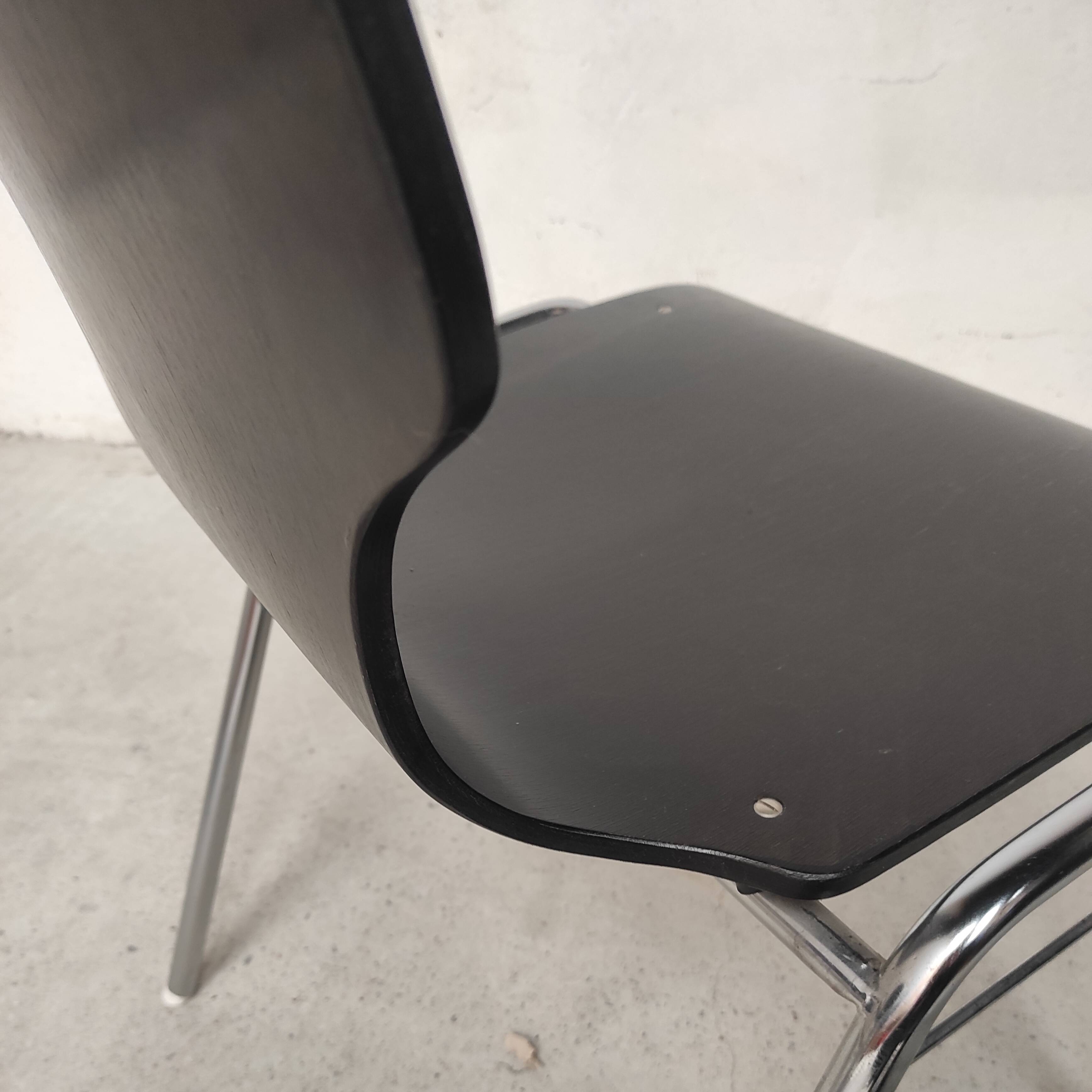 6 chaises plywood et chrome