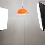 Space Age Italian Orange Acrylic Glass Pendant Lamp, 1970s