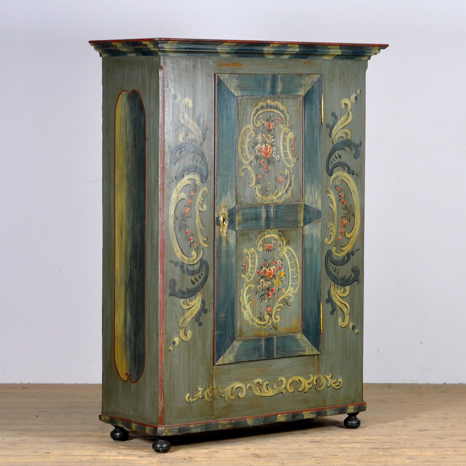 Antique german hand painted cabinet, circa 1850