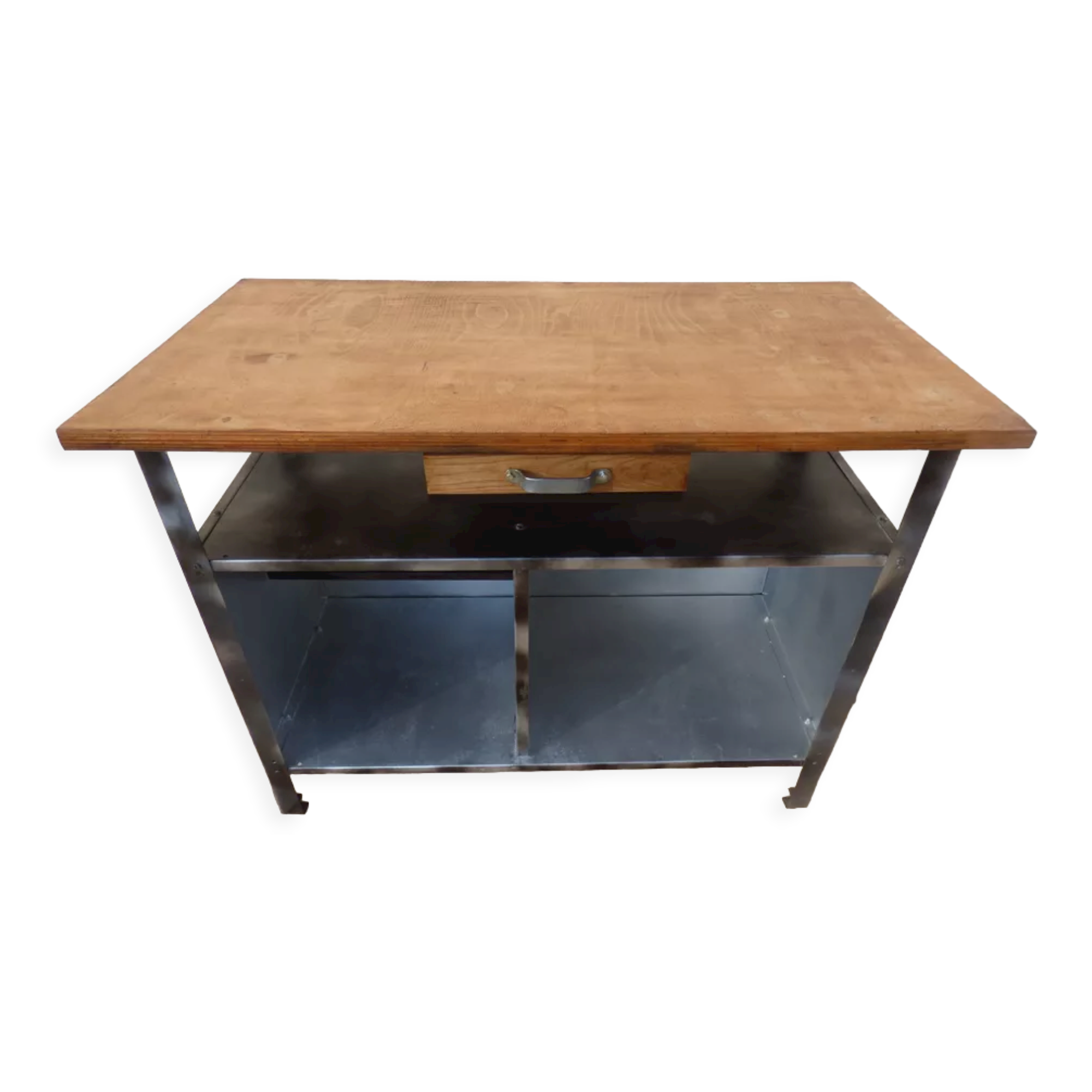 Industrial furniture in metal and wood for bathroom or TV stand