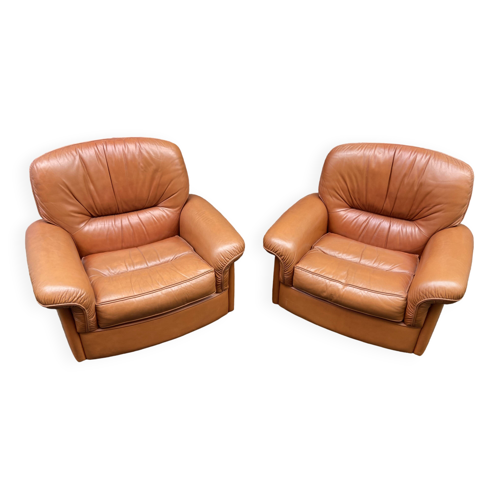 2 retro living room armchairs type club imitation leather design lounge 1960