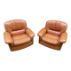 2 retro living room armchairs type club imitation leather design lounge 1960