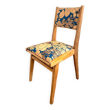 Chaise vintage en bois upcyclée - Suzie bleu azur
