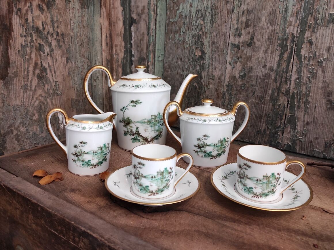 Vintage French coffee set, Limoges, Georges Boyer