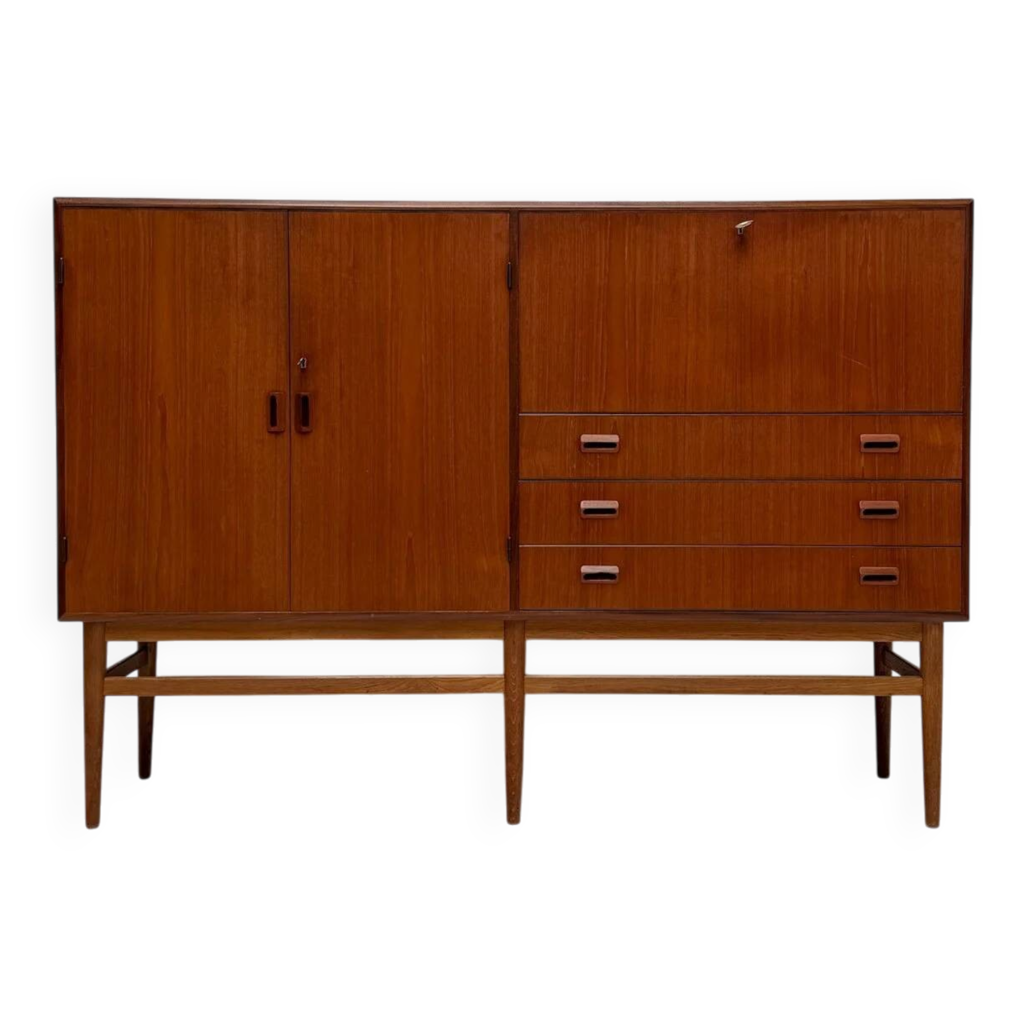 1960s vintage Danish sideboard highboard attributed to Børge Mogensen