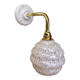 Vintage globe wall light in white Clichy glass