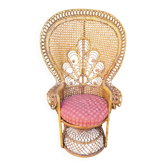 Fauteuil Paon ou Emmanuelle en osier des annèes 70
