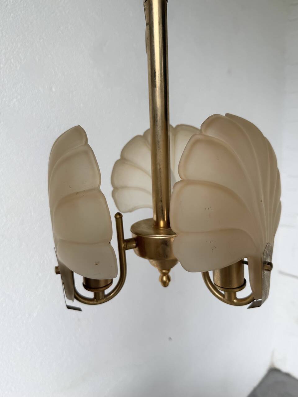 Shell and brass chandelier from the 70s