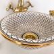 Moroccan ceramic Sink 100% handcrafted with Gold Brass