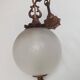 lustre ancien bronze globe gravé lanterne suspensions décoration