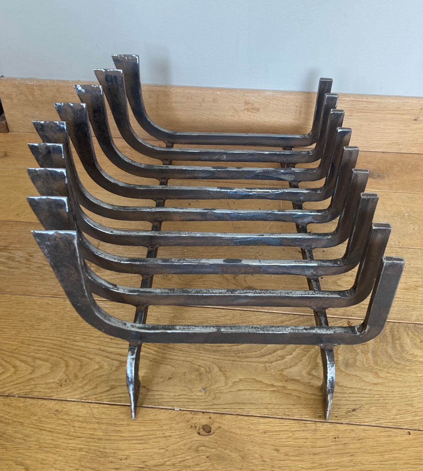 Large 19th century wrought iron log rack