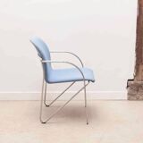 Blue and chrome 'Neon Light' armchair by Alfred Homann